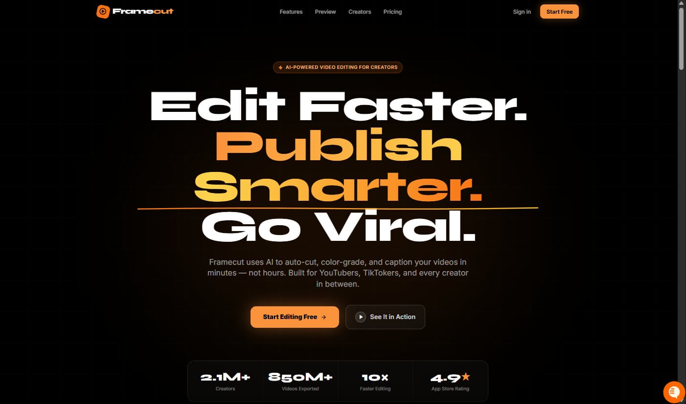 Polymet prompt 3 video editing landing page result 1