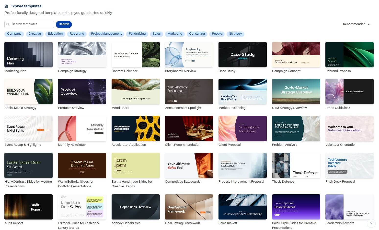 Gamma Presentation Templates