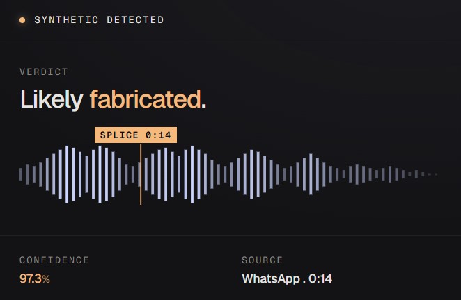 AI Voice Detector audio detection result screen