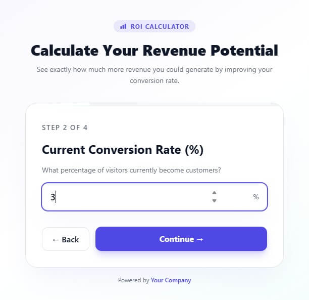 Embeddable.co SaaS ROI calculator sample output B