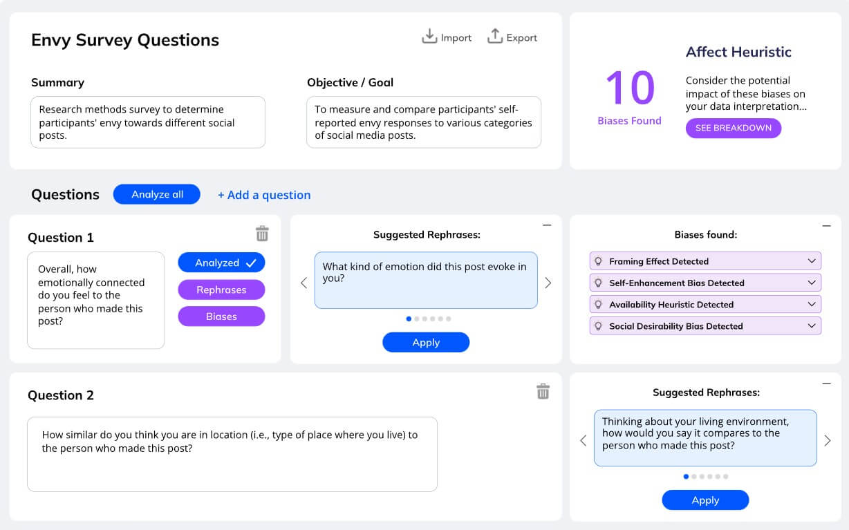 CogBias AI ask better questions interface