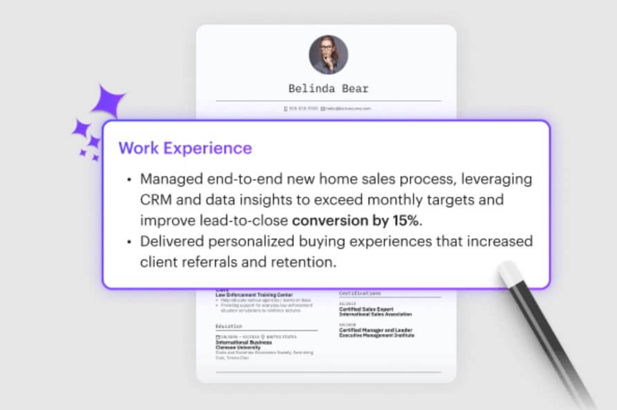 Kickresume generate resume content