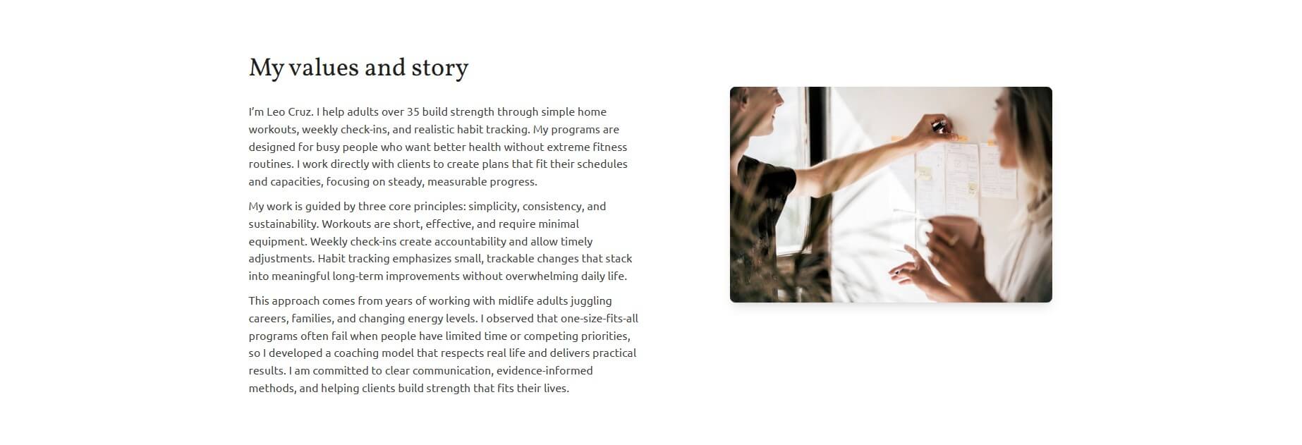 Kvitly Online Fitness Coach website sample part 3