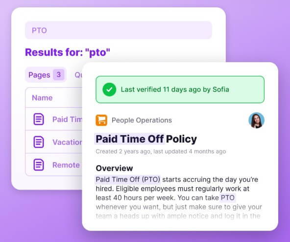 Tettra verified content