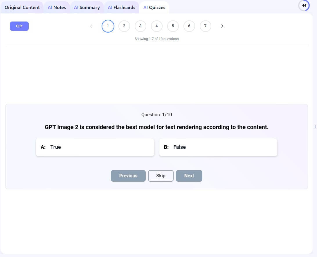 Mindgrasp Generate Quiz