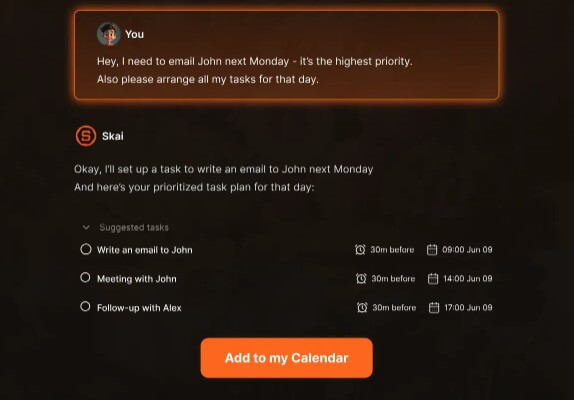 Saner AI handle tasks