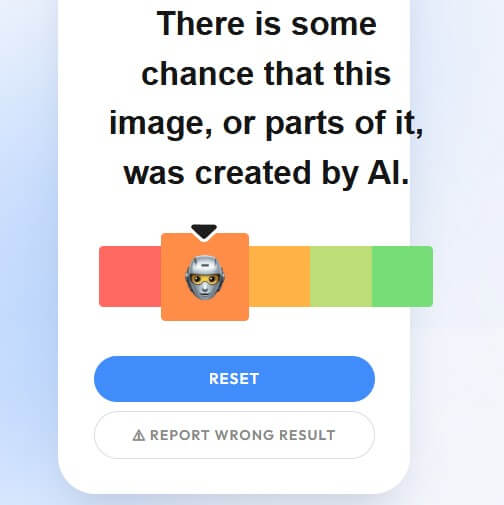 WasItAI image detection result