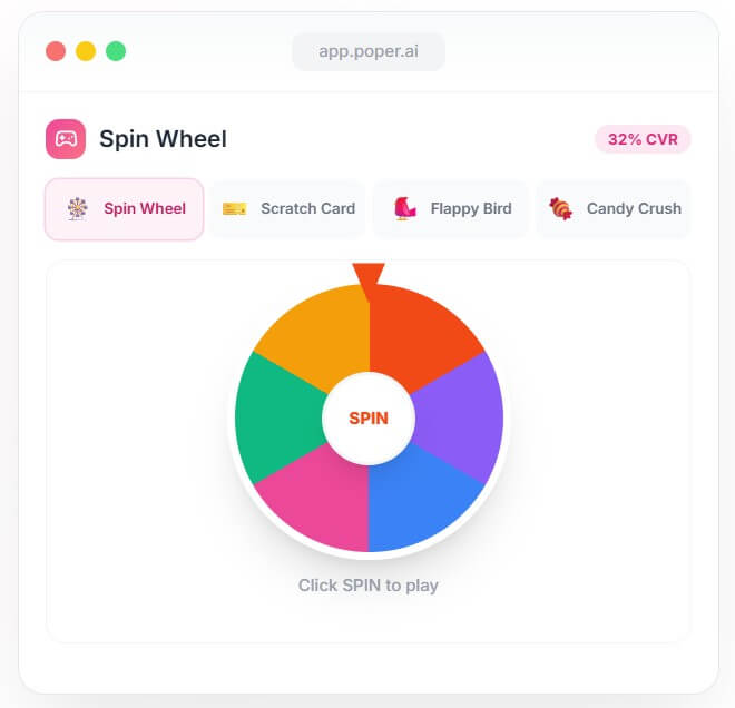 Poper AI gamification widgets