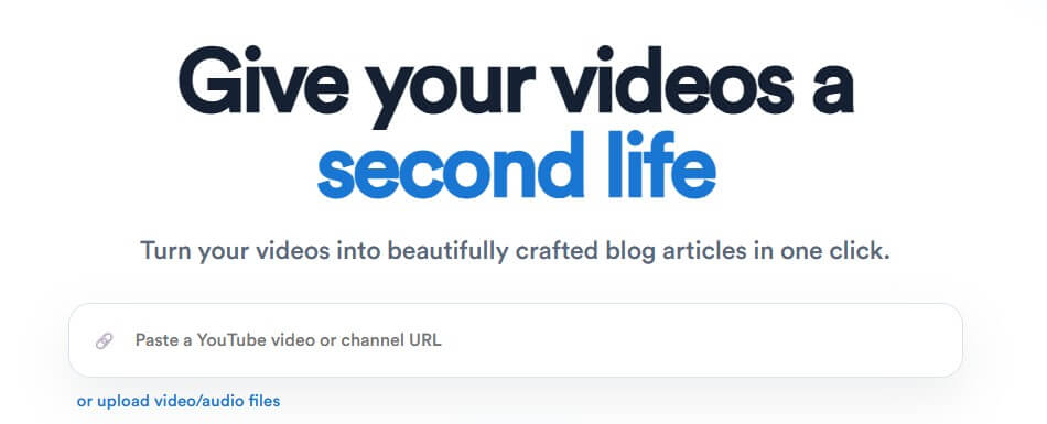 Video To Blog AI content repurposing platform