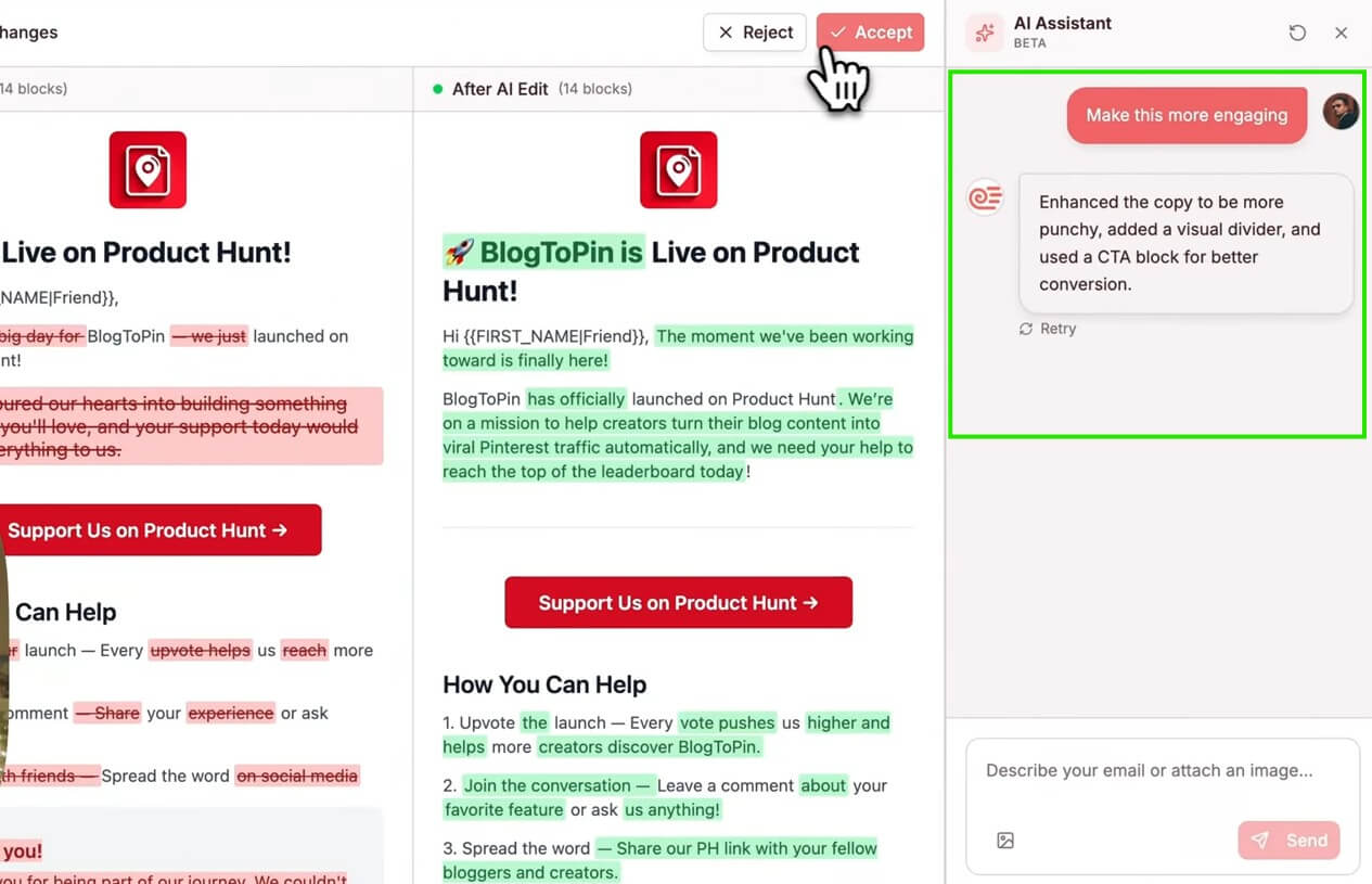 Sequenzy AI assistant workflow