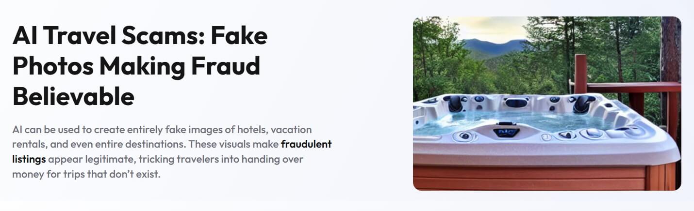 WasItAI travel scam image risk example