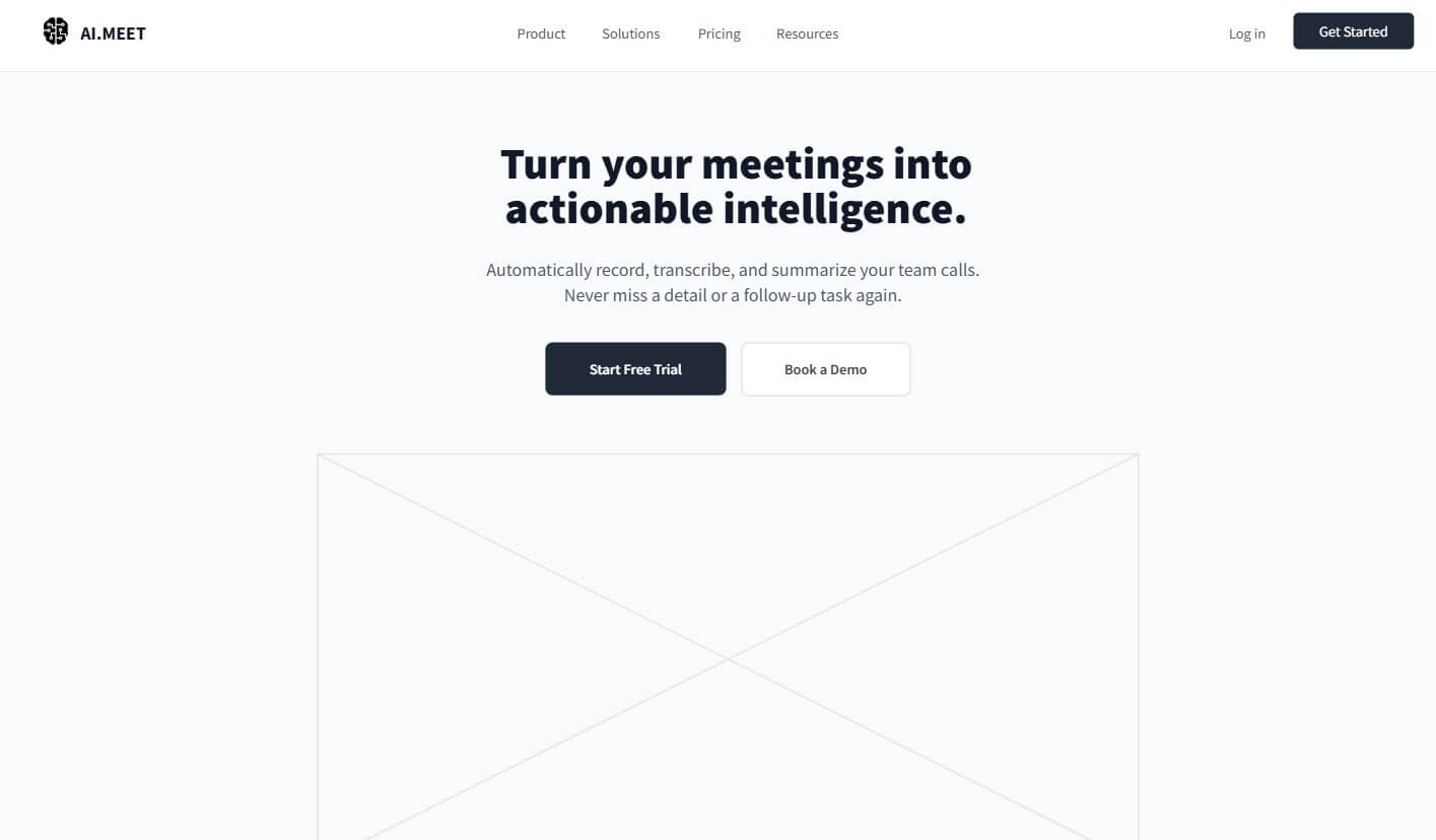 MockFlow startup landing page sample 2a