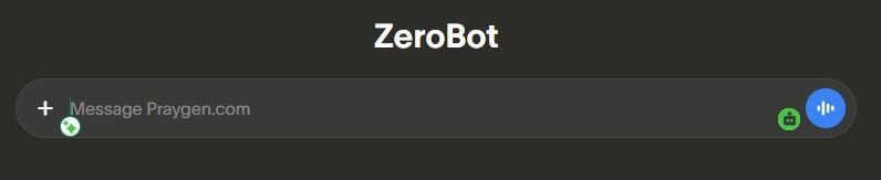 PrayGen ZeroBot chat screen