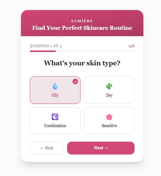 Embeddable.co ecommerce product finder sample output B