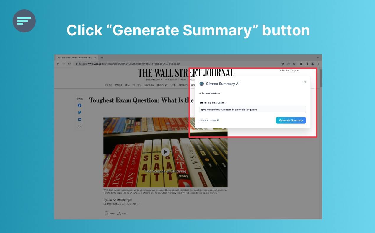 Gimme Summary Generate Summary