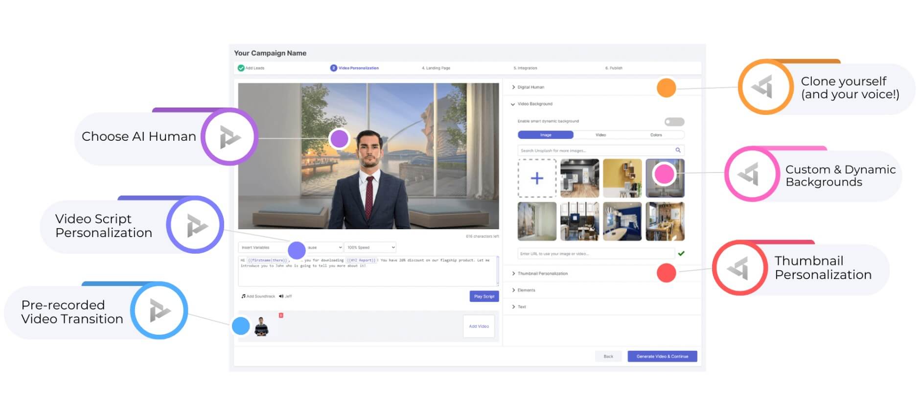 ReachOut.ai campaign workflow for personalized video outreach